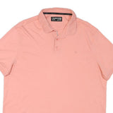 CALVIN KLEIN Mens Pink Short Sleeve Plain Polo Shirt XL Cotton Blend Casual