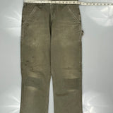 Carhartt Double Knee Carpenter Trousers - 36W 32L Green Cotton