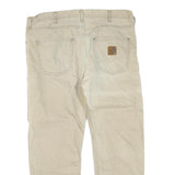 CARHARTT Mens Regular Fit Beige Cotton Blend Trousers W40 L28 Durable Workwear