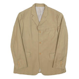 YVES SAINT LAURENT Mens Beige Wool Blazer Tailored L Button Plain Jacket Elegant