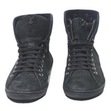 LOUIS VUITTON Mens Black Leather High Top Trainers UK 6 Premium Designer