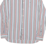TOMMY HILFIGER Mens Blue & Red & White Striped Shirt S Cotton Blend Classic Fit