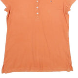 TOMMY HILFIGER Mens Orange Short Sleeve Plain M Polo Shirt Cotton Casual