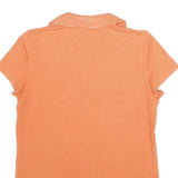 TOMMY HILFIGER Mens Orange Short Sleeve Plain M Polo Shirt Cotton Casual