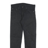 LEVI'S 513 Mens Black Regular Skinny Denim Raw W31 L27 Distressed Hem Jeans