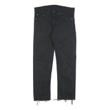 LEVI'S 513 Mens Black Regular Skinny Denim Raw W31 L27 Distressed Hem Jeans