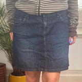 Esprit Mini Denim Skirt - 34W UK 14 Blue Cotton