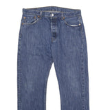 LEVI'S 501 Mens Jeans Blue Classic Straight Denim Medium W36 L32 Button Closure