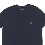 NAUTICA Mens Navy & White Pocket T-Shirt XL Short Sleeve Crew Neck Cotton Blend