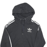 ADIDAS Womens Black Hoodie UK 6 Cotton Blend Casual Sports Sweatshirt