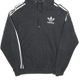 ADIDAS Womens Black Hoodie UK 6 Cotton Blend Casual Sports Sweatshirt