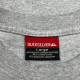 Quiksilver Spellout Long Sleeve T-Shirt - Large Gray Cotton