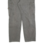 CARHARTT Mens Relaxed Grey Cargo Trousers W36 L32 Cotton Blend Zip Pockets