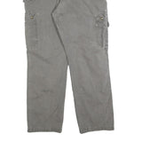 CARHARTT Mens Relaxed Grey Cargo Trousers W36 L32 Cotton Blend Zip Pockets