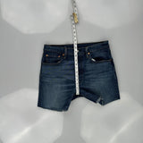501 Levis Denim Shorts - 32W 8L Dark Wash Cotton