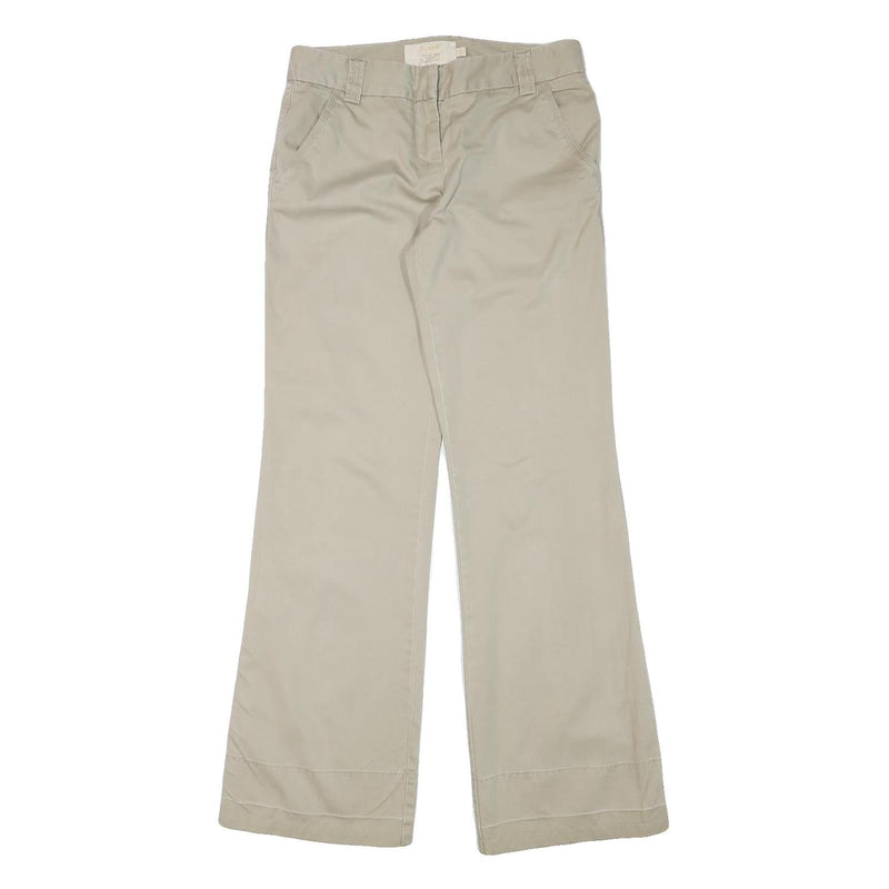 J.CREW Womens Cotton Blend Beige Regular Fit Straight Leg Trousers W31 L32