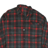 Mens Black & Red Check Cotton Shirt XL Long Sleeve Button Closure Casual