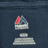 Indians Majestic Mlb T-Shirt - Medium Navy Cotton