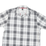 THE NORTH FACE Mens Grey & White Check Shirt L Cotton Blend Casual Outdoor