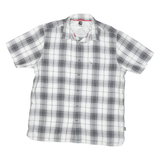 THE NORTH FACE Mens Grey & White Check Shirt L Cotton Blend Casual Outdoor