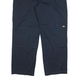 DICKIES Mens Cotton Blend Navy Loose Straight Trousers W40 L32 Workwear Zip