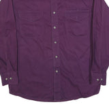 WRANGLER Mens Purple Cotton Blend Shirt M Button-Down Casual Western Style