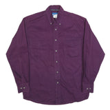 WRANGLER Mens Purple Cotton Blend Shirt M Button-Down Casual Western Style