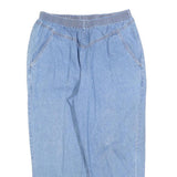 LADY BLAIR Womens Cotton Blend Blue Regular Fit Straight Leg Trousers W32 L26