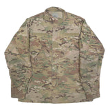 GOLDEN MANUFACTURING CO. Mens Green & Brown Camouflage Rayon Military Jacket L