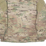 GOLDEN MANUFACTURING CO. Mens Green & Brown Camouflage Rayon Military Jacket L