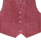 Mens Burgundy Waistcoat Button Closure Polyester Blend M Plain Classic Vest