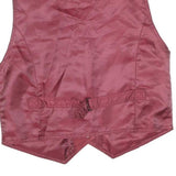 Mens Burgundy Waistcoat Button Closure Polyester Blend M Plain Classic Vest