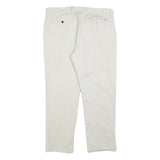 TOMMY HILFIGER Mens Cotton Blend White Regular Straight Trousers W36 L30 Casual