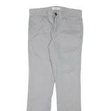 CALVIN KLEIN Womens Cotton Blend Grey Slim Straight Trousers W29 L29 Stylish