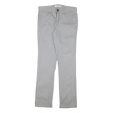 CALVIN KLEIN Womens Cotton Blend Grey Slim Straight Trousers W29 L29 Stylish