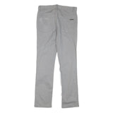CALVIN KLEIN Womens Cotton Blend Grey Slim Straight Trousers W29 L29 Stylish