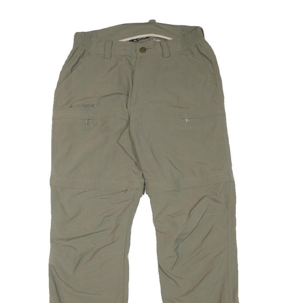 VAUDE Mens Regular Fit Zip Closure Polyester Blend Beige Trousers W27 L30