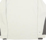 NIKE Mens Cream & Grey V-Neck S Sweatshirt Cotton Blend Pullover Long Sleeve