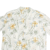ISLAND SHORES Mens Cream & Yellow Floral Cotton Shirt 2XL Summer Casual