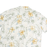 ISLAND SHORES Mens Cream & Yellow Floral Cotton Shirt 2XL Summer Casual