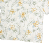 ISLAND SHORES Mens Cream & Yellow Floral Cotton Shirt 2XL Summer Casual