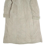 Womens Beige Leather Button Jacket XL Woven Plain Warm Long Sleeve Winter