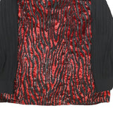 LES POISSONS Womens Red & Black Printed Shirt S Long Sleeve Button Polyester
