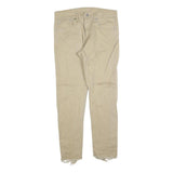 LEVI'S 512 Tapered Mens Jeans Beige Slim Tapered Denim W33 L27 Frayed Hem