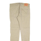 LEVI'S 512 Tapered Mens Jeans Beige Slim Tapered Denim W33 L27 Frayed Hem