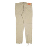 LEVI'S 512 Tapered Mens Jeans Beige Slim Tapered Denim W33 L27 Frayed Hem
