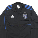 ADIDAS Mens Black Blue Quakes Jacket M Polyester Track Zip Sportswear