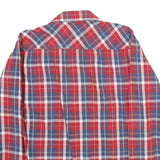 ARMANI EXCHANGE Mens Red Blue White Check Shirt L Casual Cotton Long Sleeve