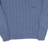 TOMMY HILFIGER Mens Blue Patterned Jumper Crew Neck Basic Knit L Cotton Blend