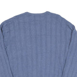 TOMMY HILFIGER Mens Blue Patterned Jumper Crew Neck Basic Knit L Cotton Blend